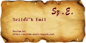 Szilák Emil névjegykártya