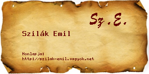 Szilák Emil névjegykártya